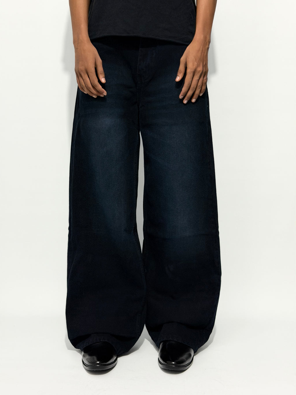 JET BLACK WIDE-LEG