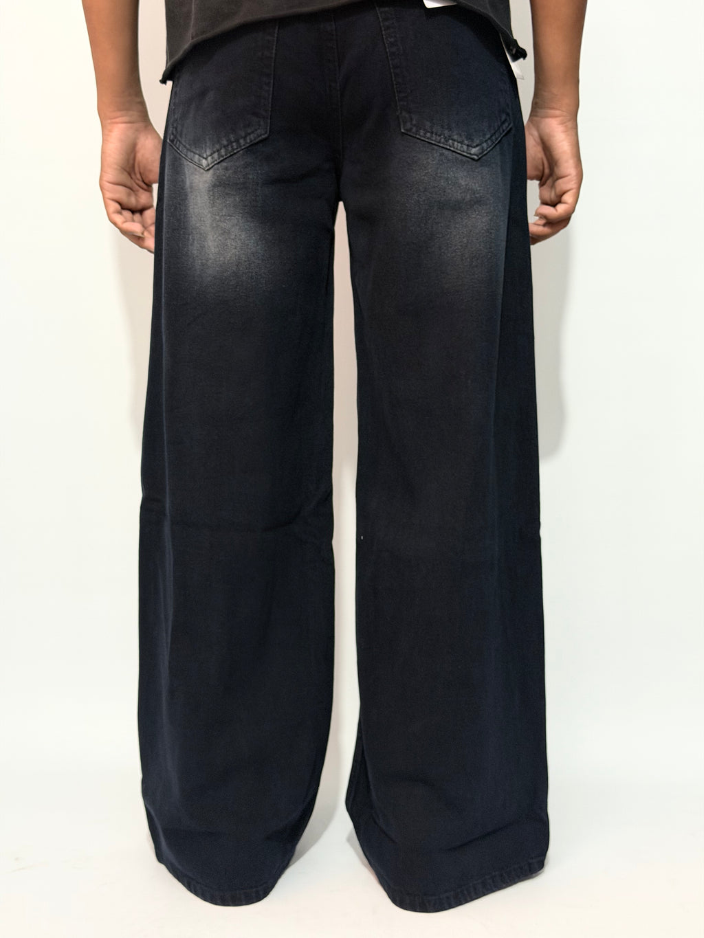 JET BLACK WIDE-LEG