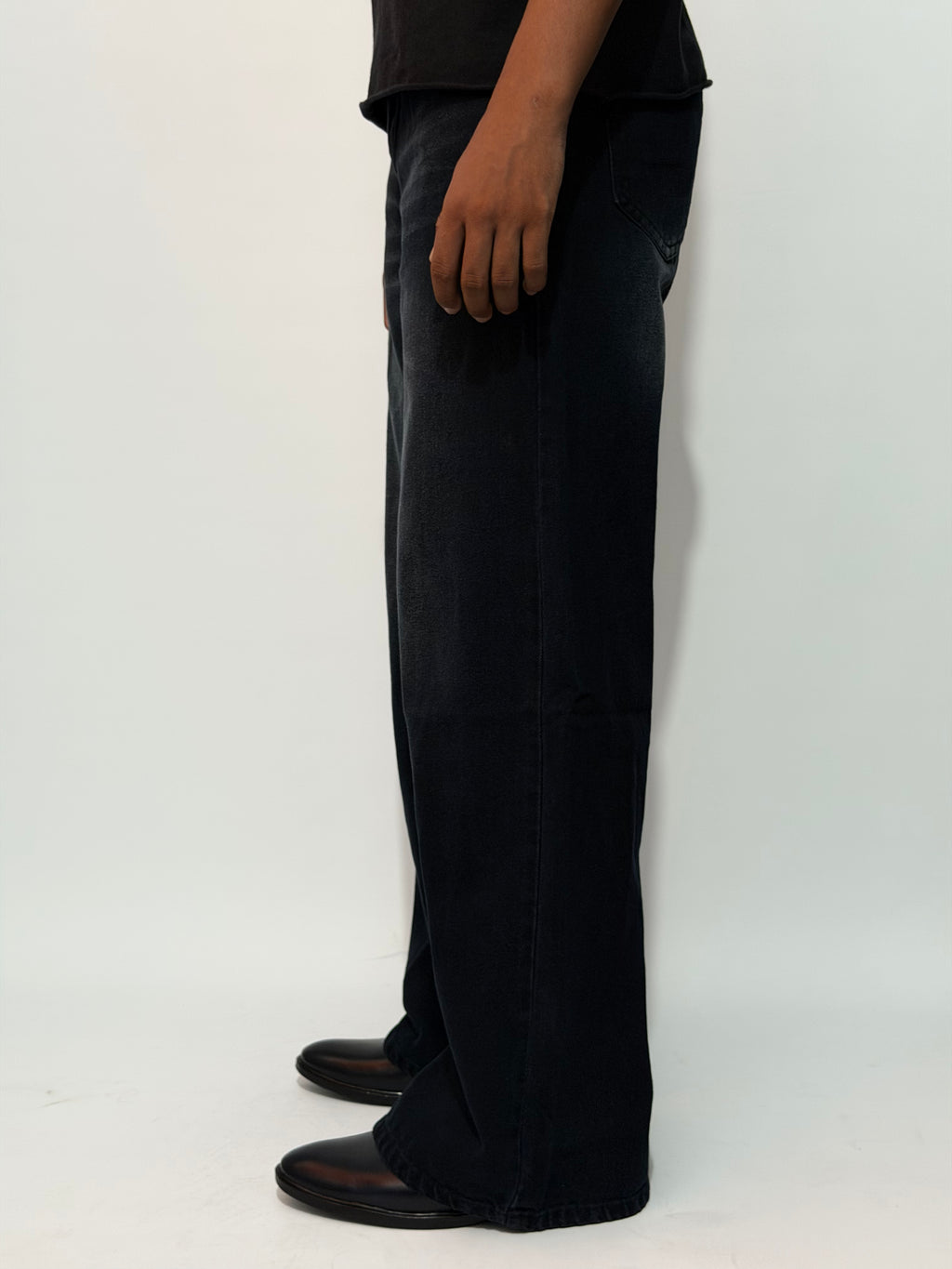 JET BLACK WIDE-LEG